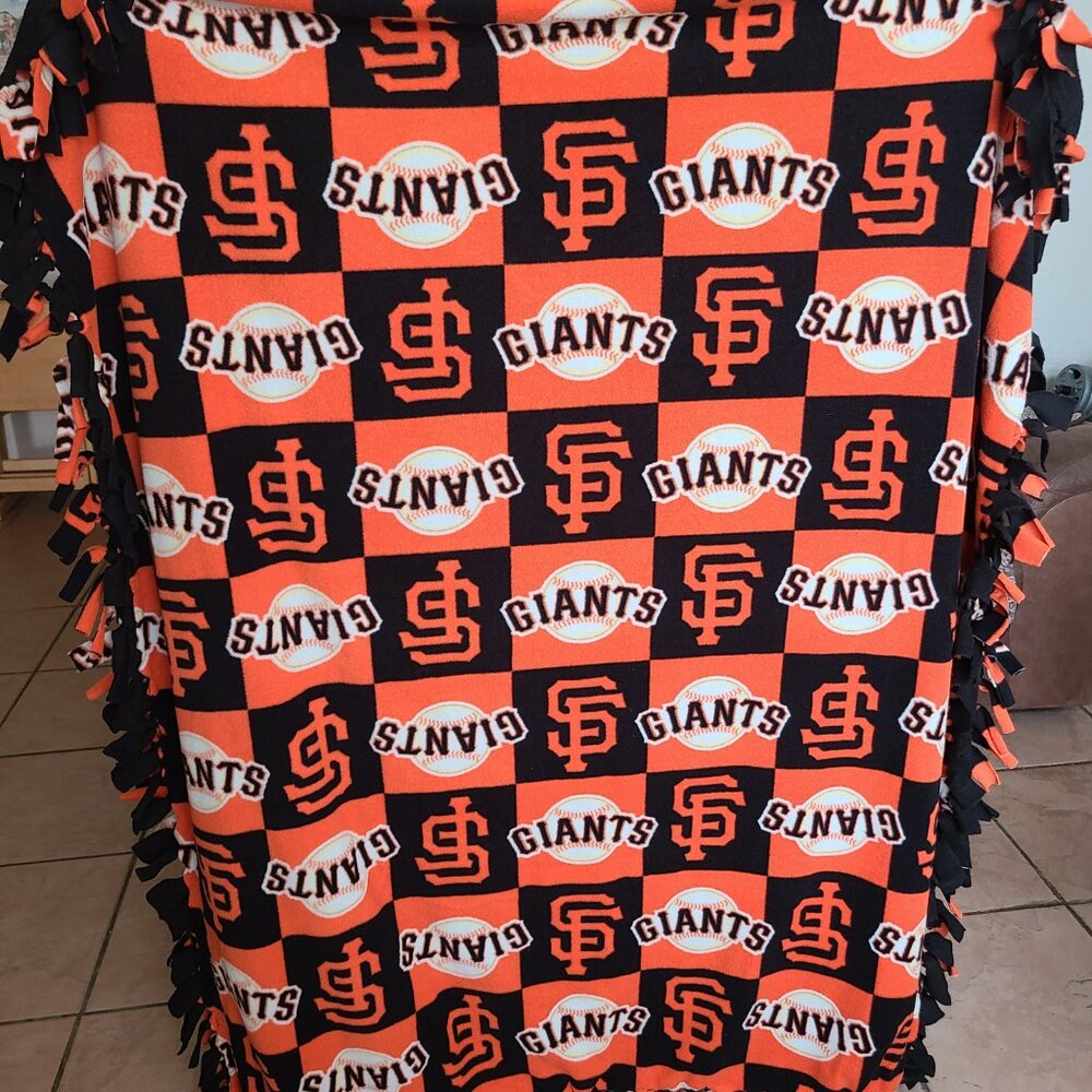 Handmade San Francisco Giants Tie Blanket - Picture 3 of 7